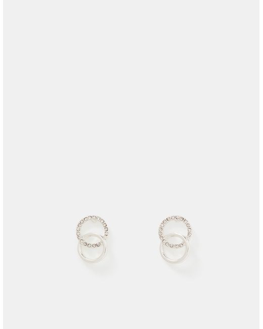 Accessorize White Infinity Pavé Drop Earrings