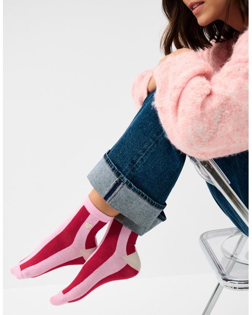 Accessorize Red Heart Stripe Socks
