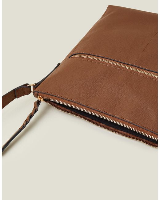 Accessorize Green Leather Large Messenger Bag