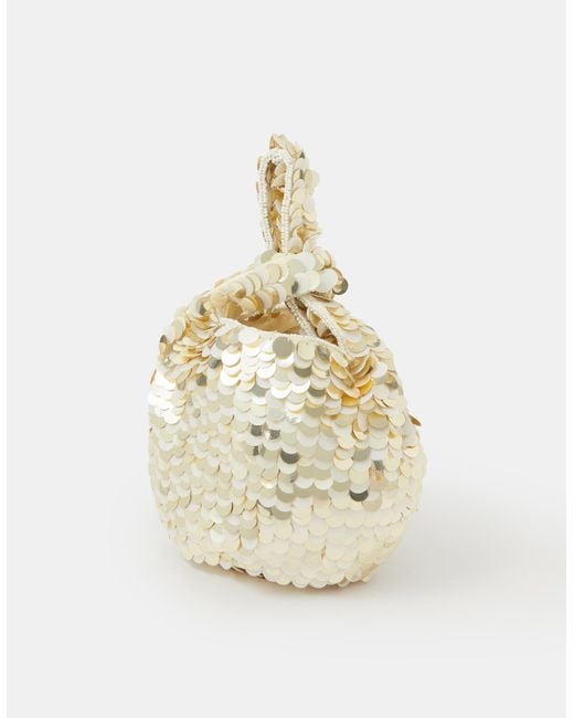 Accessorize Natural Sequin Wristlet Bag
