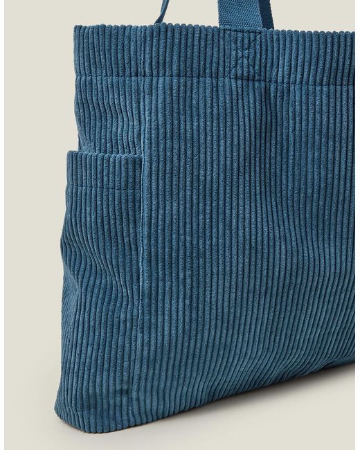 Accessorize Blue Women's Cord Shopper Bag Teal
