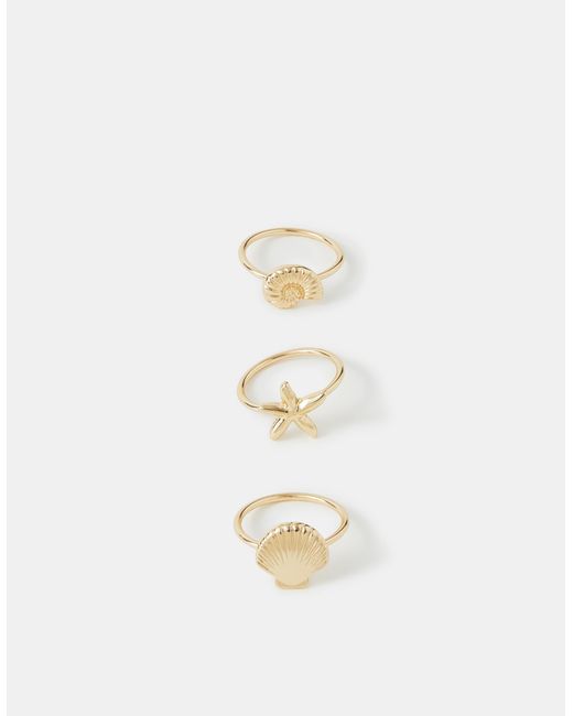 Accessorize Blue 3-Pack Ocean Rings