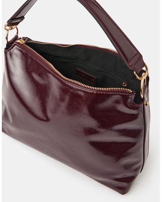 Accessorize Purple Slouchy Patent Handbag