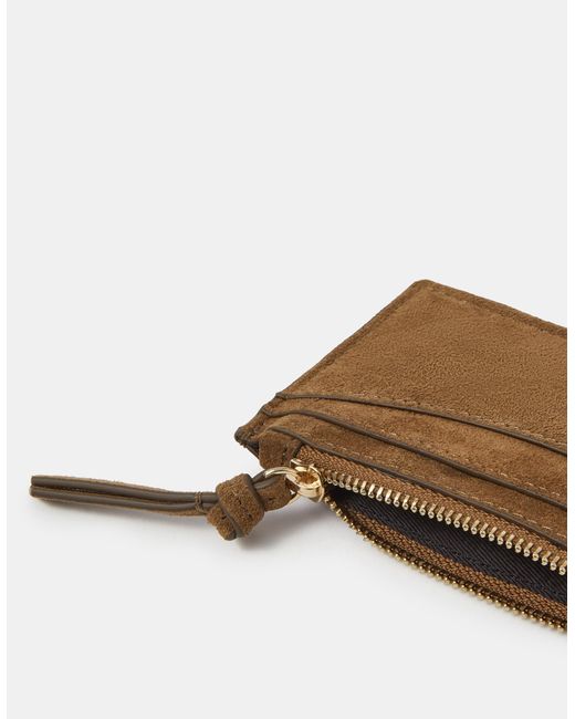 Accessorize Brown Suede Card Holder