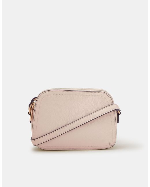 Accessorize Natural Double Zip Crossbody Bag