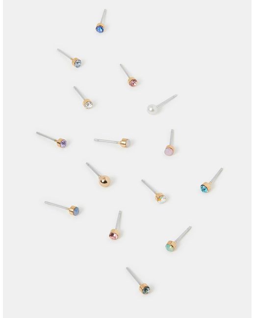 Accessorize White 15-Pack Gemstone Stud Earrings