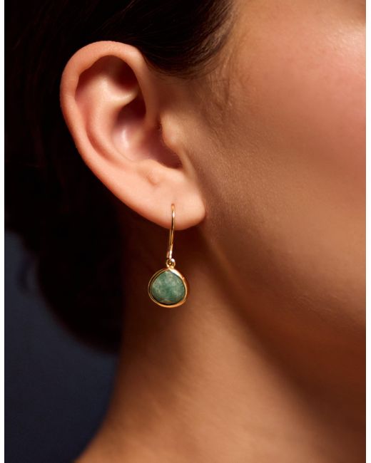 Accessorize White 14Ct-Plated Aventurine Drop Earrings