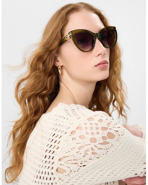 Accessorize Green Cat Eye Sunglasses