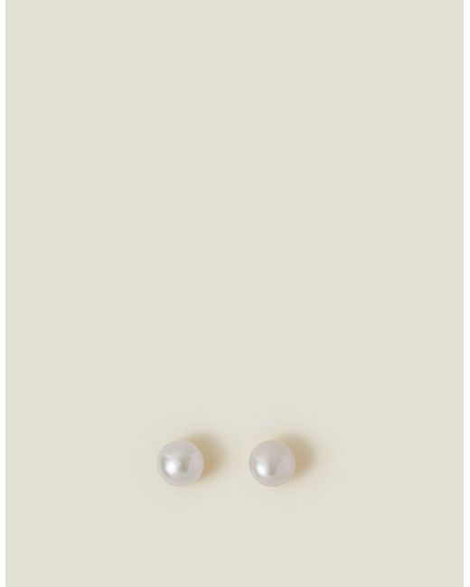 Accessorize Natural Sterling Freshwater Pearl Studs