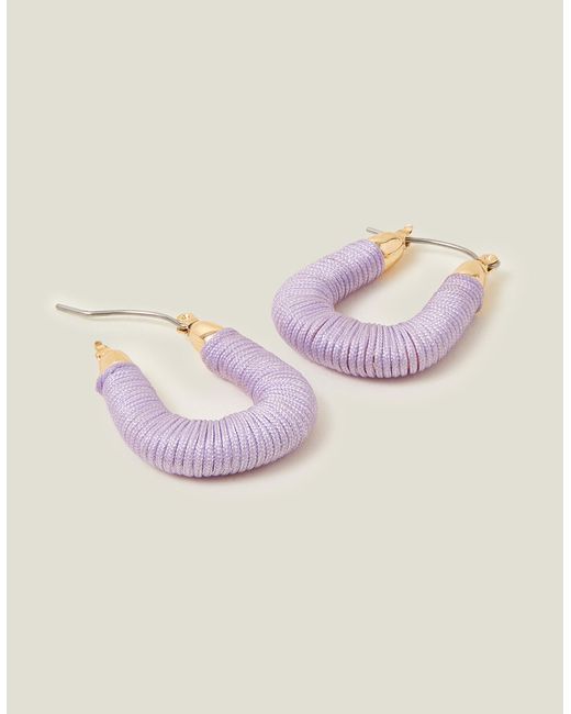Accessorize Pink Women's Gold/purple Wrapped Hoop Earrings