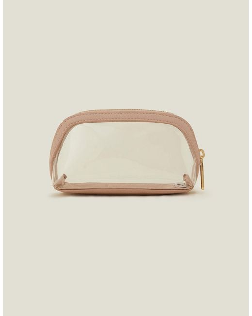 Accessorize Natural Women's Red Small Clear Make Up Bag