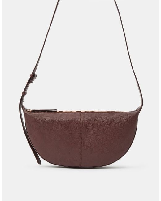 Accessorize Brown Leather Sling Crossbody Bag