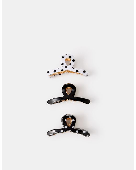 Accessorize White 3-Pack Mini Polka Dot Twist Claw Clips