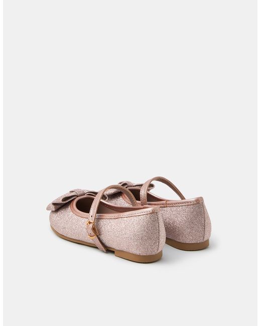 Accessorize Pink Bow Glitter Ballet Flats