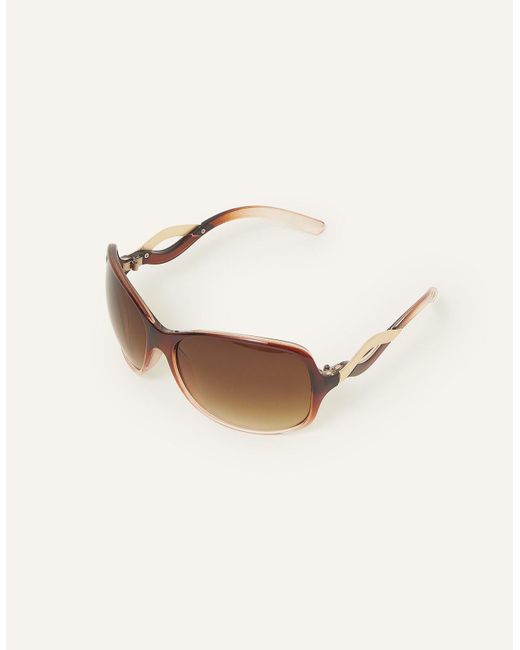 Accessorize Brown Wavy Arm Wrap Sunglasses