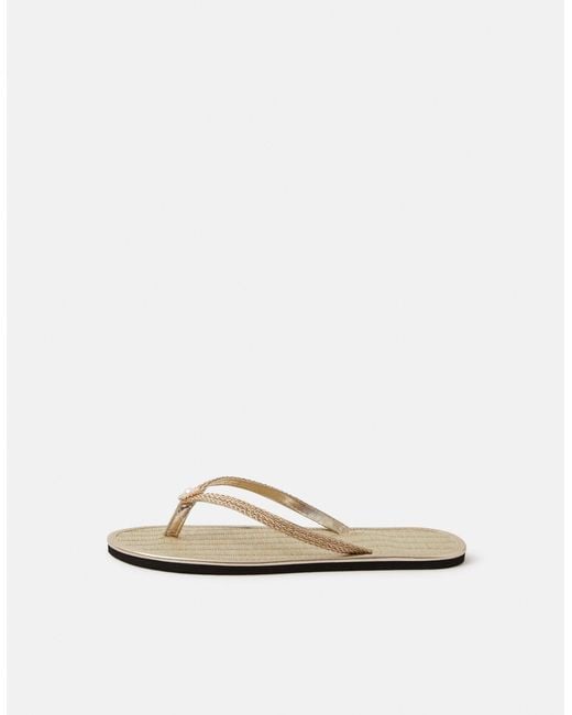 Accessorize Natural Sun Seagrass Flip Flops