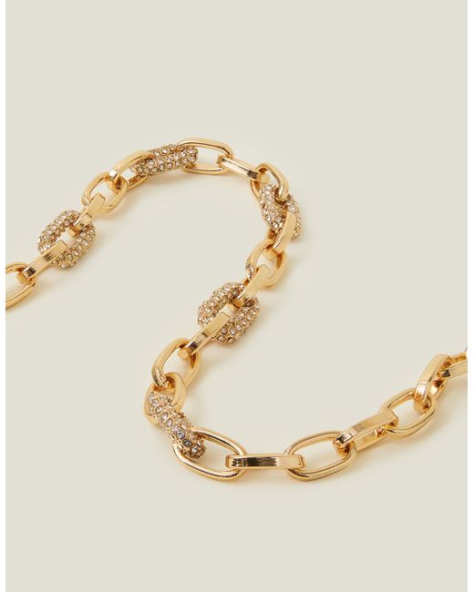 Accessorize Metallic Women's Gold Sparkle Links Chain Necklace