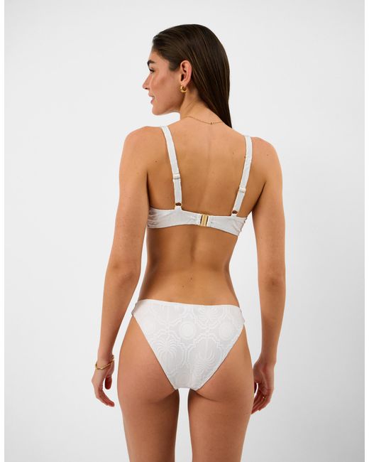 Accessorize White Tropical Jacquard Bikini Top
