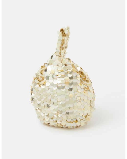 Accessorize Natural Sequin Wristlet Bag