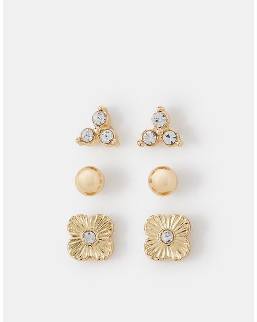 Accessorize Brown 3-Pack Clove Stud Earrings