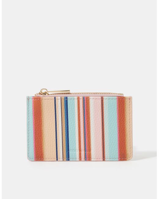 Accessorize White Stripe Card Holder