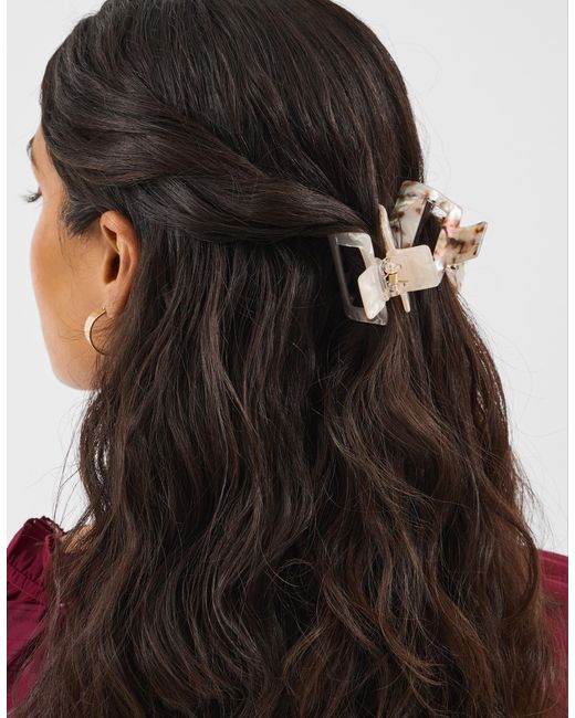 Accessorize White 4-Pack Square Resin Claw Clips