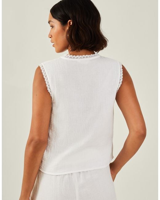 Accessorize White Tie-Front Crinkle Waistcoat