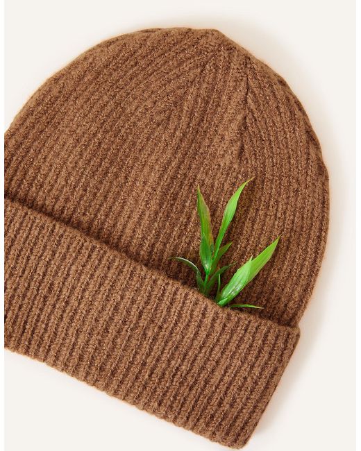 Accessorize Brown Classic Knitted Acrylic Soho Beanie Hat
