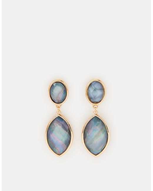 Accessorize Natural Statement Resin Stone Drop Earrings