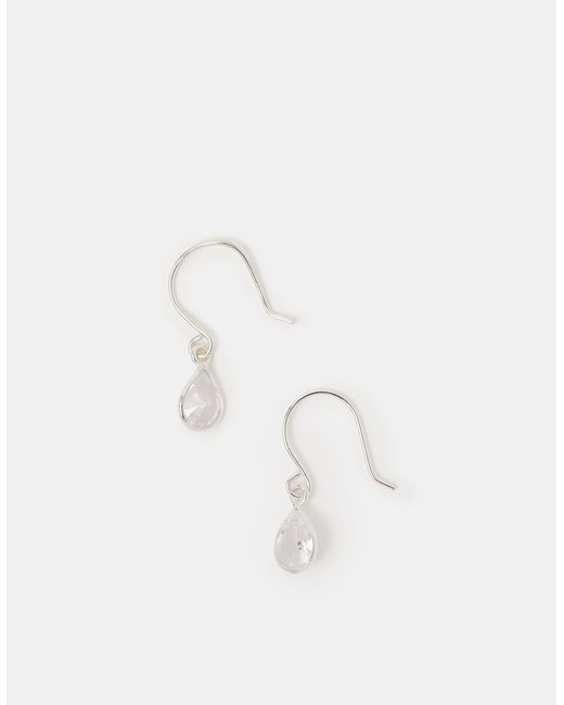 Accessorize Natural Sterling Stone Teardrop Earrings