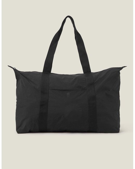 Accessorize Black Nylon Packable Travel Weekender Bag