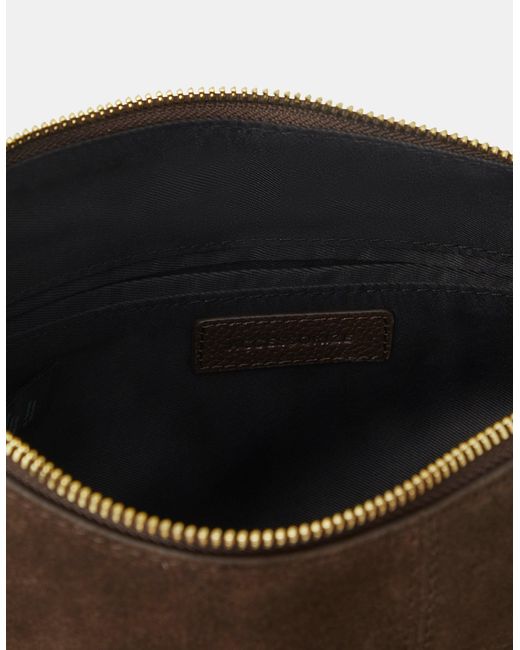 Accessorize Brown Leather Messenger Crossbody Bag