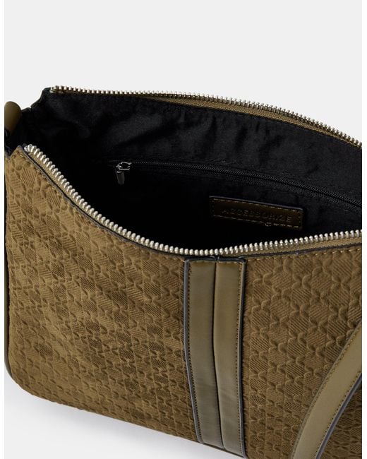 Accessorize Metallic Embossed Faux Suede Crossbody Bag