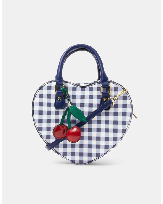 Accessorize Pink Gingham Heart Crossbody Bag