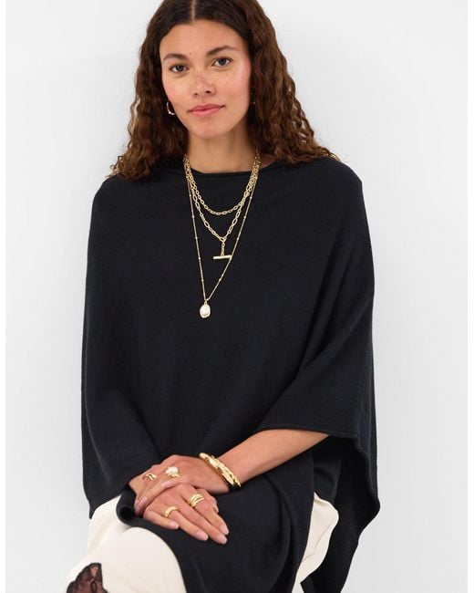 Accessorize Blue Knit Poncho