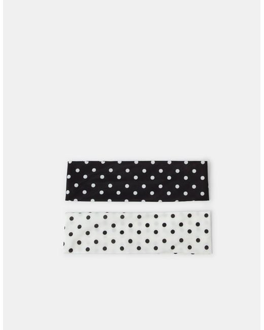 Accessorize White 2-Pack Polka Dot Bando Headbands