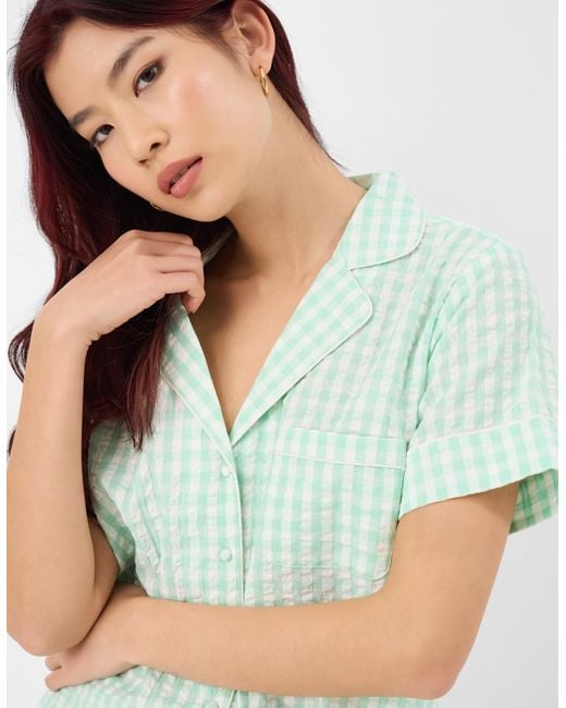 Accessorize Green Gingham Short Pyjamas Set