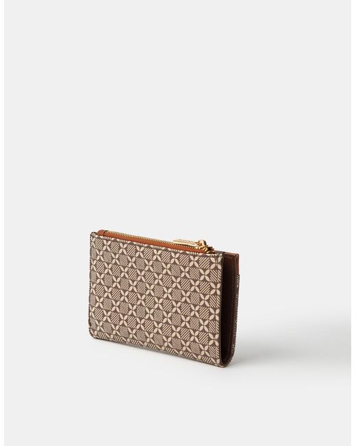 Accessorize White Slimline Geometric Print Purse