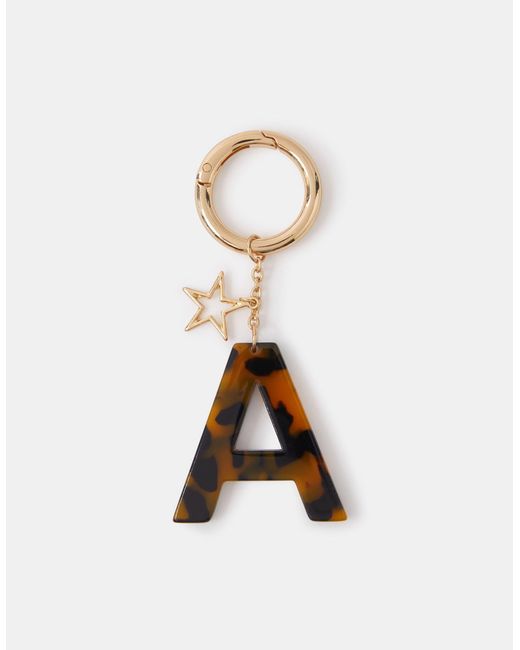 Accessorize White Tort Initial Bag Charm