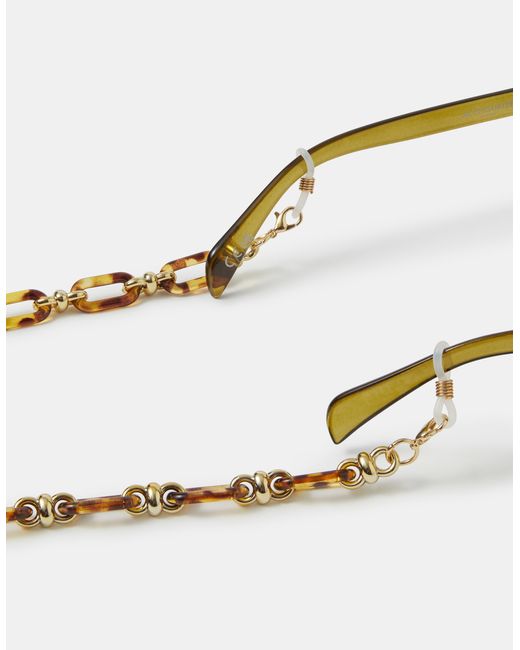 Accessorize Brown Tort Link Glasses Chain