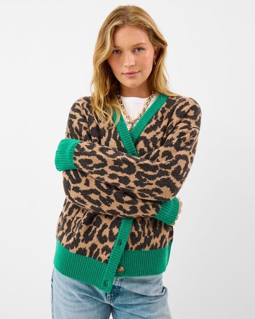 Accessorize Green Print Cardigan