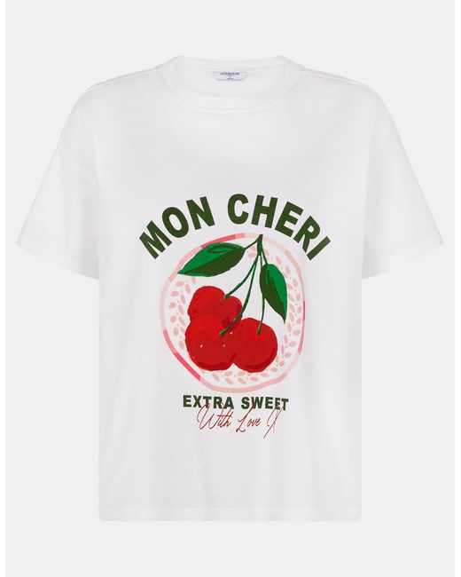 Accessorize White Cotton Cherry Slogan T-Shirt