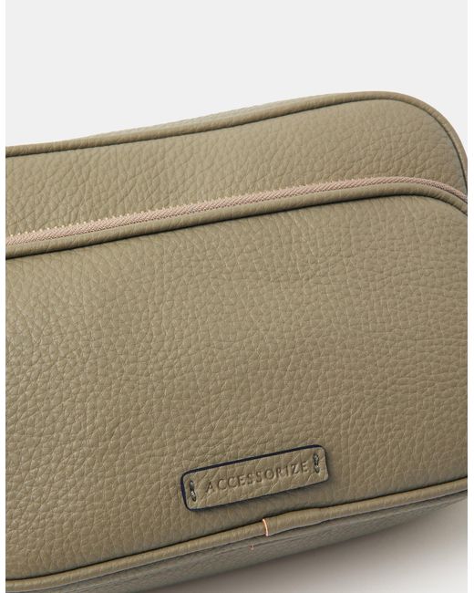 Accessorize Gray Dina Double Zip Crossbody Bag