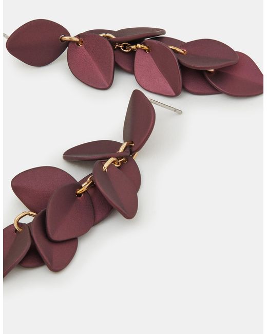 Accessorize Pink Willow Leaf Drop Earrings