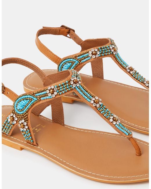 Accessorize White Beaded Flower Sandals
