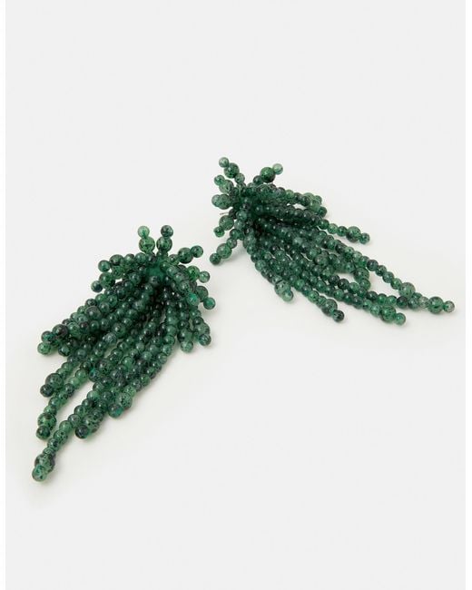 Accessorize Green Statement Bead Drop Earrings