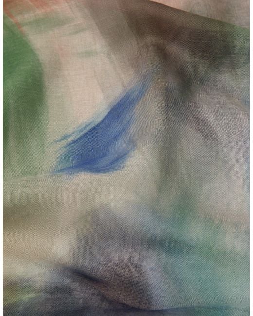 Accessorize Blue Lightweight Blurred Print Scarf