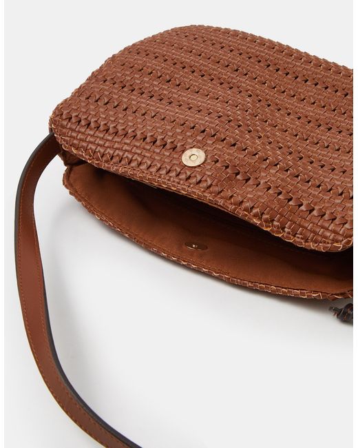 Accessorize Brown Woven Crossbody Bag