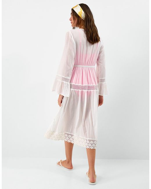 Accessorize White Lace Midi Kaftan