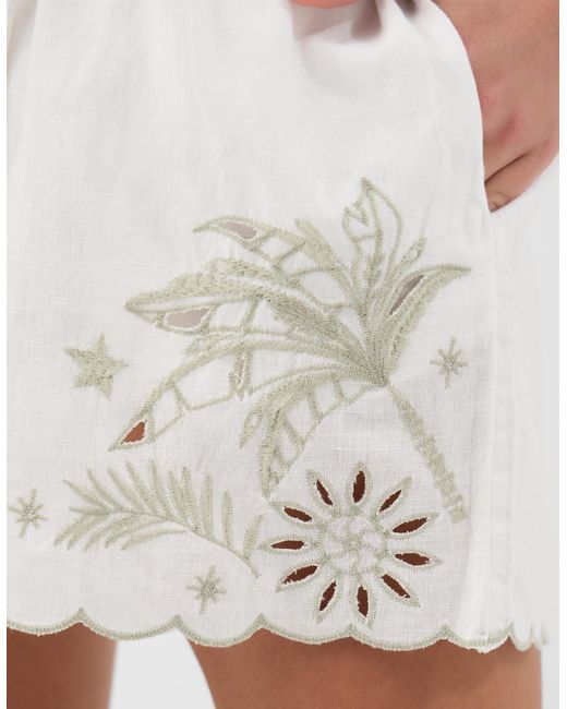 Accessorize White Celestial Cutwork Shorts